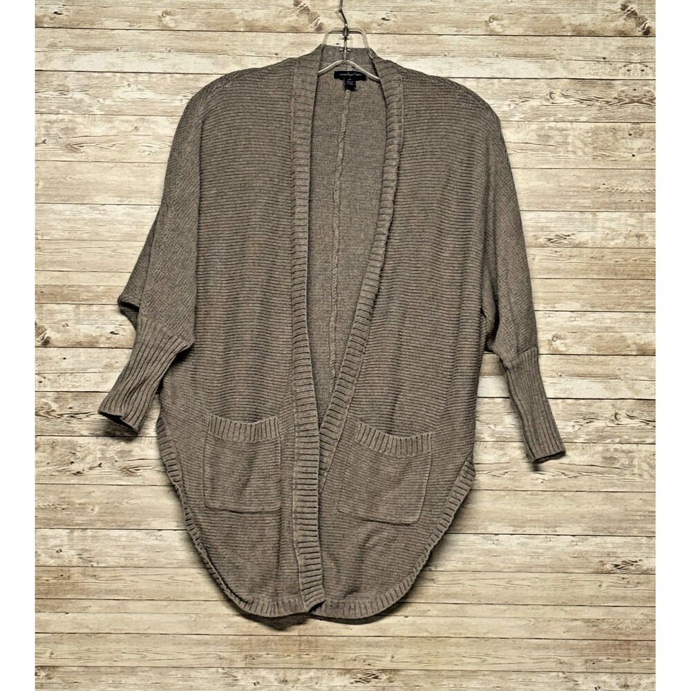 American Eagle Cardigan Womens Small Gray Open Front Cardigan Pockets Bat Wing